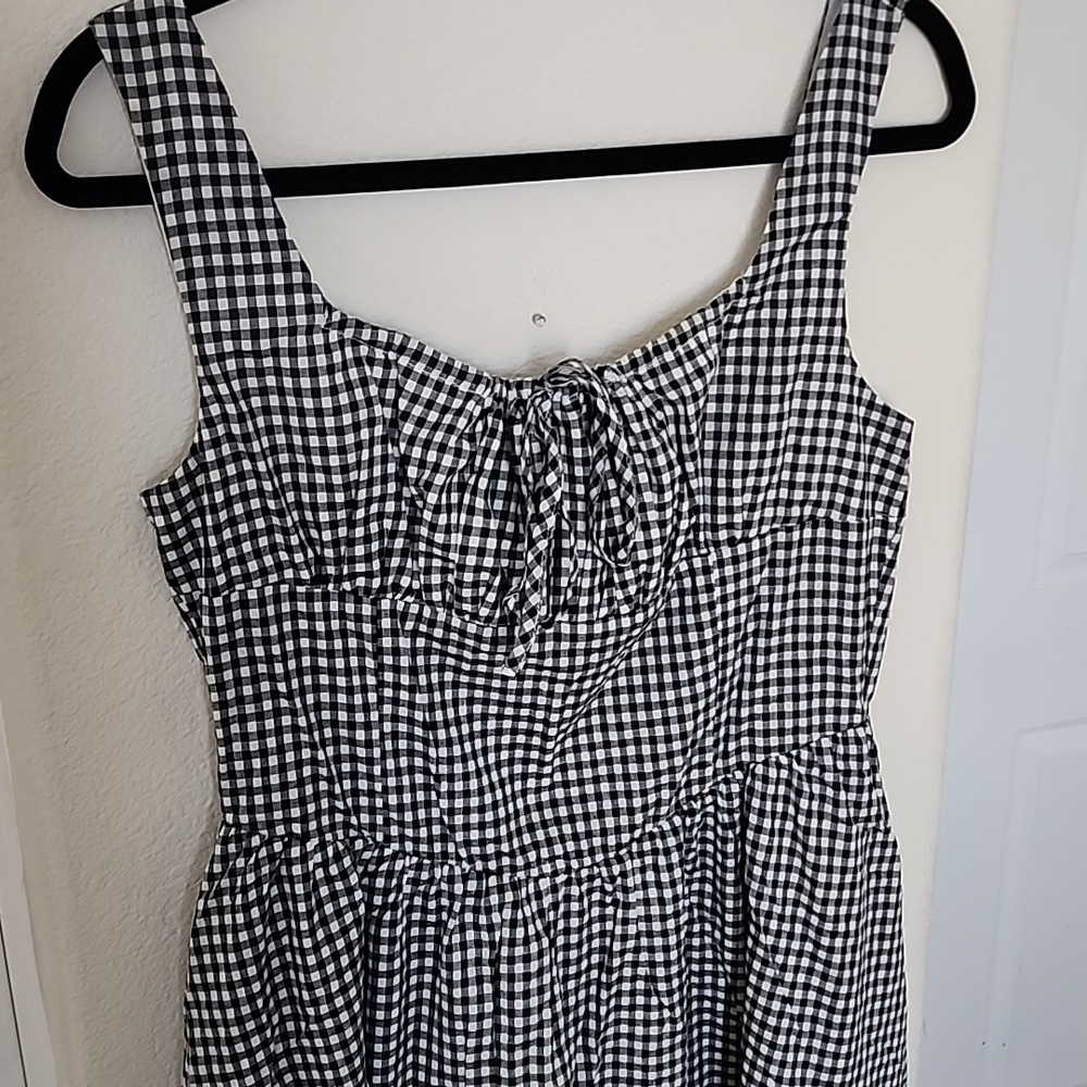 NWT Avaire Collective Black And White Gingham Summer Maxi Dress L - Picture 2 of 7